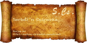 Serbán Csinszka névjegykártya